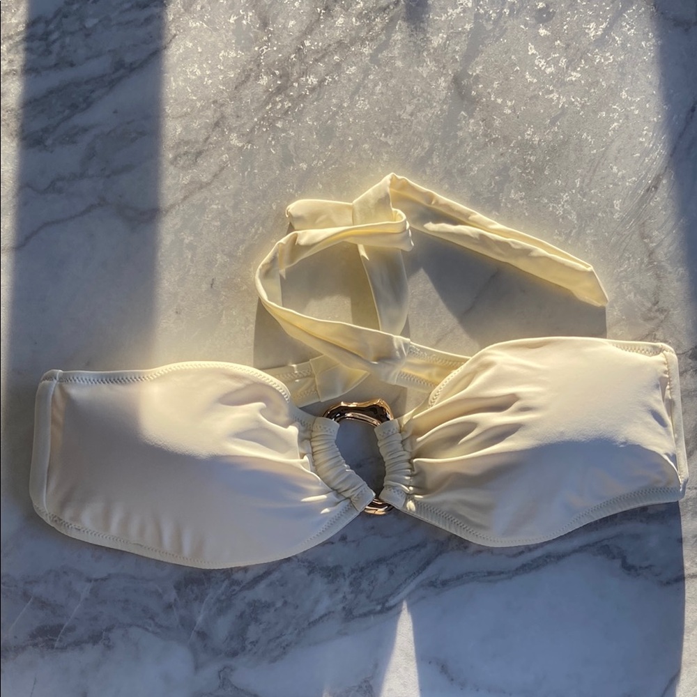 Moda Minx X Agnes Pimentel bandeau bikini top with gold hardware details